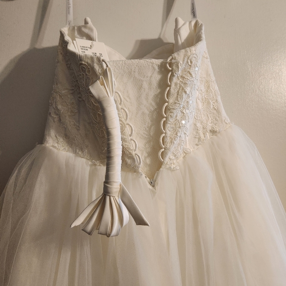 David's Bridal Ivory Strapless Corset dress - Picture 8 of 10